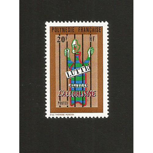 POLYNESIE 1972 - Yvert 92 -  Lutte Contre l'Alcoolisme 20 FCFP  Neuf**