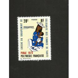 POLYNESIE 1973 - Yvert N° 93 - PIRAE 1973 Crêche du Gpt de Solidarité des Femmes de Tahiti 28 FCFP Neuf**