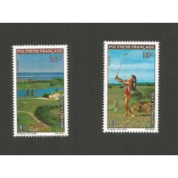 POLYNESIE 1974- Yvert 94/95 -  Golf d'Atimaono 16 et 24 FCFP  Neufs**