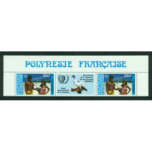 Bande supérieure de timbres neufs** de Polynésie Française