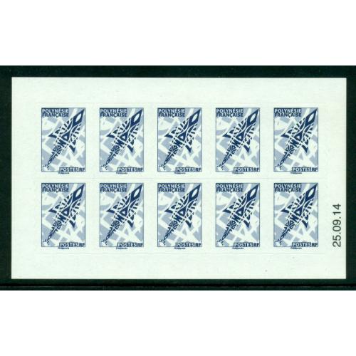 Carnet de 10 timbres neuf** adhésifs bleus de Polynésie Française