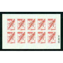 Carnet de 10 timbres neuf** adhésifs rouge de Polynésie Française