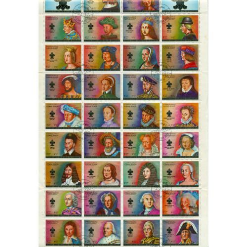 Bloc feuillet de 34 timbres Rois & Reines de FRANCE