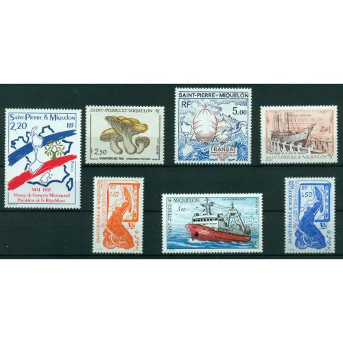 7 timbres neufs** de SPM de 1987