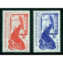 Timbres neufs** de SPM. Morue de 1986