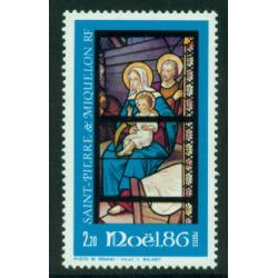 Timbre neuf** de SPM. Noël 86