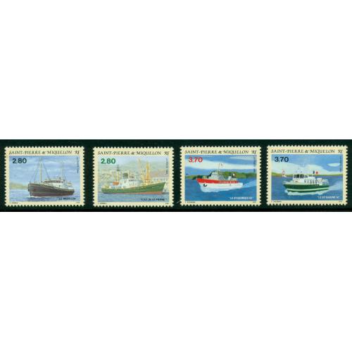 Timbres neufs** de SPM. Vieux bateaux de 1994