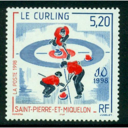 Timbre neuf** de SPM. Le curling de 1998