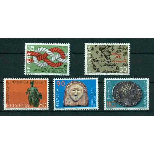 4 timbres neufs** de SUISSE. Anniversaires divers de 1986