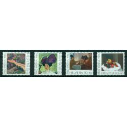 4 timbres neufs** de SUISSE. Tableaux des musées Suisse de 1986