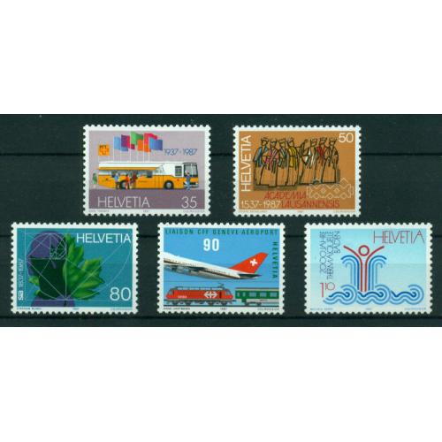4 timbres neufs** de SUISSE. Anniversaires et évènements de 1987