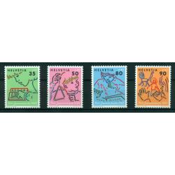 4 timbres neufs** de SUISSE. Le développement de l'enfant de 1988
