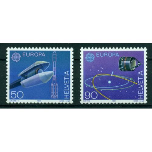 2 timbres neufs** de SUISSE. EUROPA de 1990