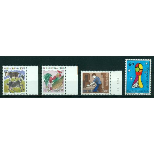 4 timbres neufs** de SUISSE de 1994