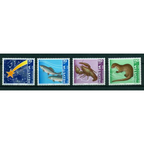 Timbres neufs** de SUISSE Noël et faune diverse