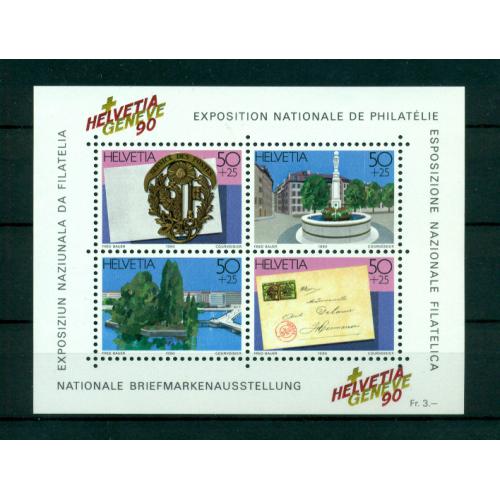 4 timbres neufs** de SUISSE. Exposition philatélique de 1990