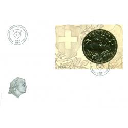 Timbre en OR de Suisse Bloc feuillet F2236 FDC