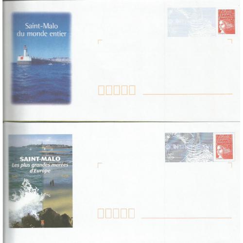 Lot de 2 Prêt à Poster PAP  SAINT MALO - ILLE ET VILAINE - Phare et Grandes Marées  Neufs (Rep. Luquet)