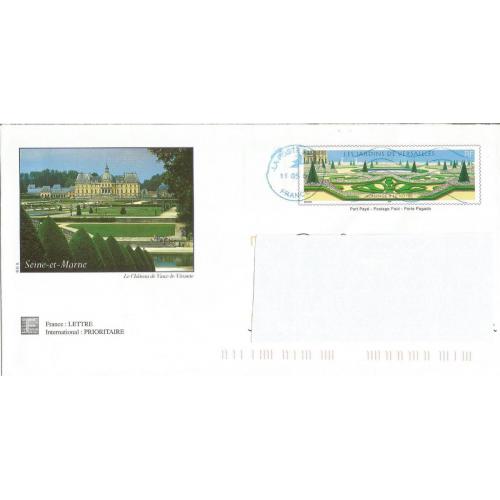 Prêt à Poster PAP  SEINE ET MARNE - Chateau de Vaux le Vicomte  Oblitéré (Rep. TP Jardins de Versailles)