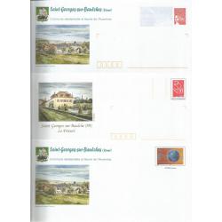 Lot de 3 Prêt à Poster PAP  SAINT GEORGES SUR BAULCHE - YONNE Prieuré Blason  Neufs (Rep. Reseau Luquet Beaujard)