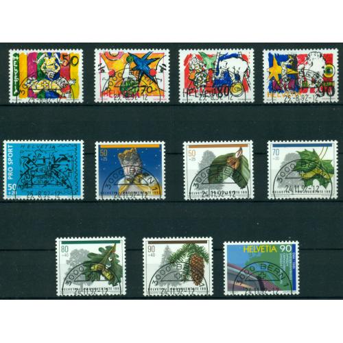 28 Timbres de Suisse année 1992 complète