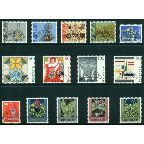 27 Timbres de Suisse année 1993 complète