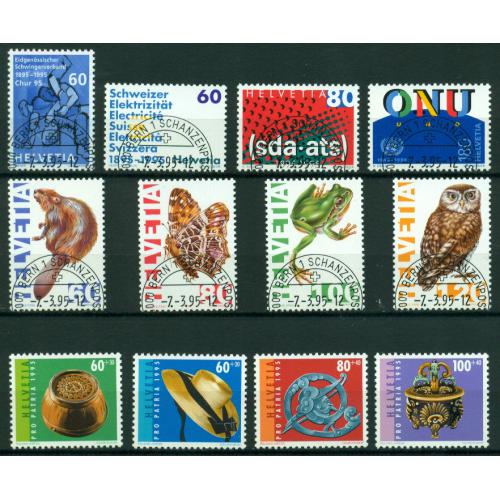 31 Timbres de Suisse année 1995 complète