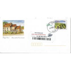 Prêt à Poster PAP  TOUCY Maison Natale de Pierre Larousse  Oblitéré Recommandé (Rep. TP Cassis de Bourgogne)