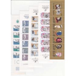 Lot de 5 carnets personnages 1986 à 90