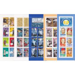 Lot de 5 carnets personnages 1996 à 2000