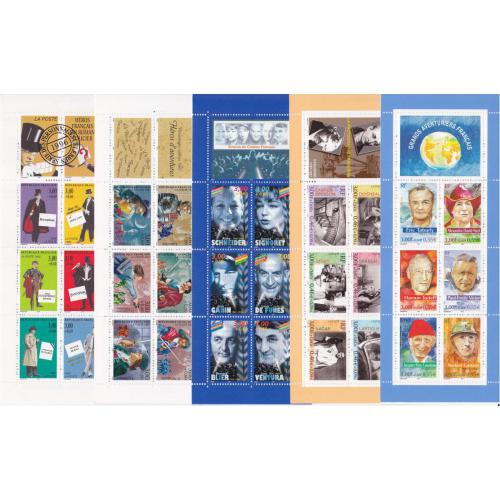 Lot de 5 carnets personnages 1996 à 2000