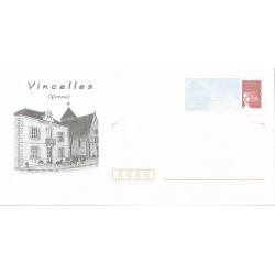 Prêt à Poster PAP  VINCELLES YONNE - Eglise et Mairie  Neuf (Rep. Luquet)