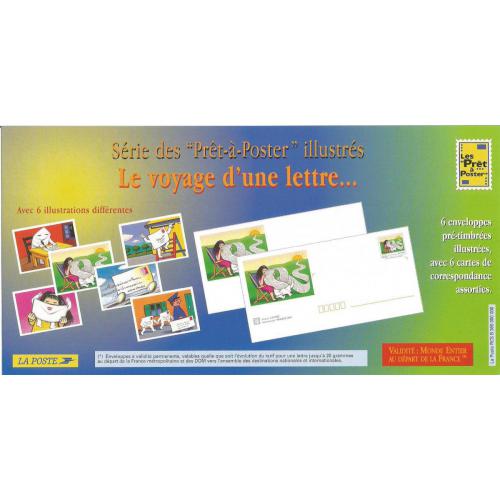 Lot de 6 Prêt à Poster PAP  LE VOYAGE D'UNE LETTRE  Neufs (Rep. 6 TP La Lettre différents)