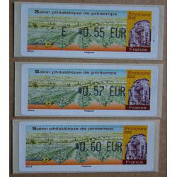 Lis2012-01 Salon Philatélique de Printemps Epernay 2012 E 0.55,  0.57,  0.60