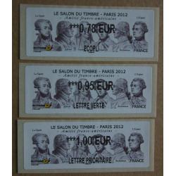 Lis2012-02 Salon du Timbre - Paris 2012  0.78,  0.95,  1.00