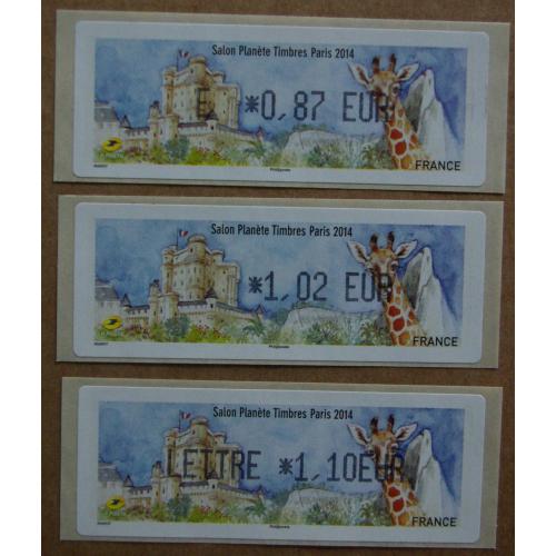 Lis2014-12 : Salon Planète Timbres Paris 2014   E 0.87,   1.02,   LETTRE 1.10