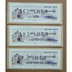 Lis2016-05 : Salon Philatélique de Printemps - Belfort 2016  EC 1.36, LV 1.40,  LP 1.60