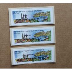 Lis2018-34 : Salon Philatélique d'Automne - Paris 2018  CC 0.78,  DD 0.80,  AA 0.95