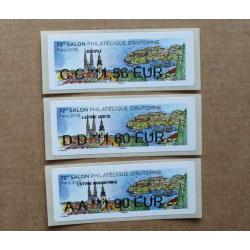 Lis2018-35 : Salon Philatélique d'Automne - Paris 2018  CC 1.56,  DD 1.60,  AA 1.90