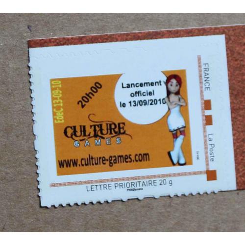 P2-P2 : Timbre-poste personnalisé filet brun / Culture Games