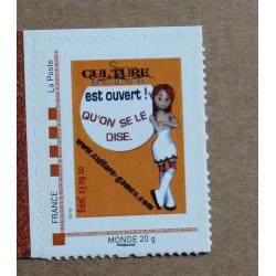 P2-P2 : Timbre-poste personnalisé filet brun / Culture Games