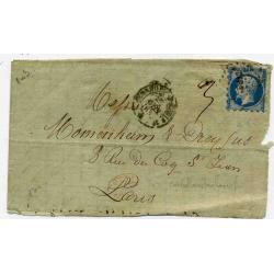 lettre incomplète piquage Susse ambulant Cfp2° Clermont à Paris, très rare