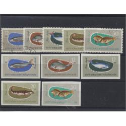 Vietnam nord série poissons dentelée et non dentelée