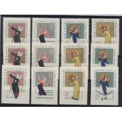 Vietnam nord Michel série 201 à 204 en neuf, oblitéré et non dentelé