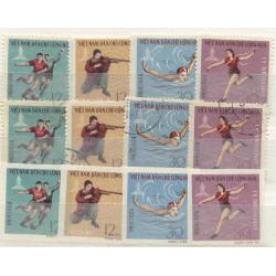 Vietnam nord Michel série 462 à 465 en neufs, oblitérés et non dentelés