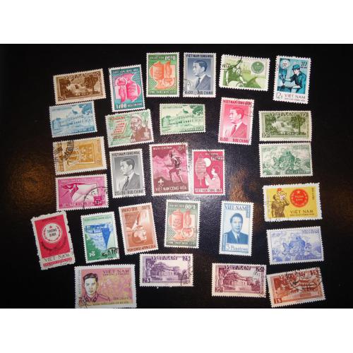 Vietnam 28 timbres différents oblitérés