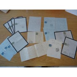 lot de 17 courriers entre 1918 et 1921 affranchissement semeuse