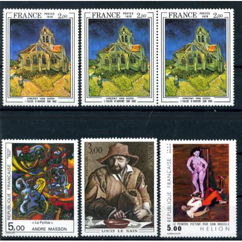 france musée imaginaire 4 timbres + variété Van Gogh en paire