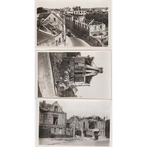 Lot de 3 cartes photos de Pontoise N & B juin 1940
